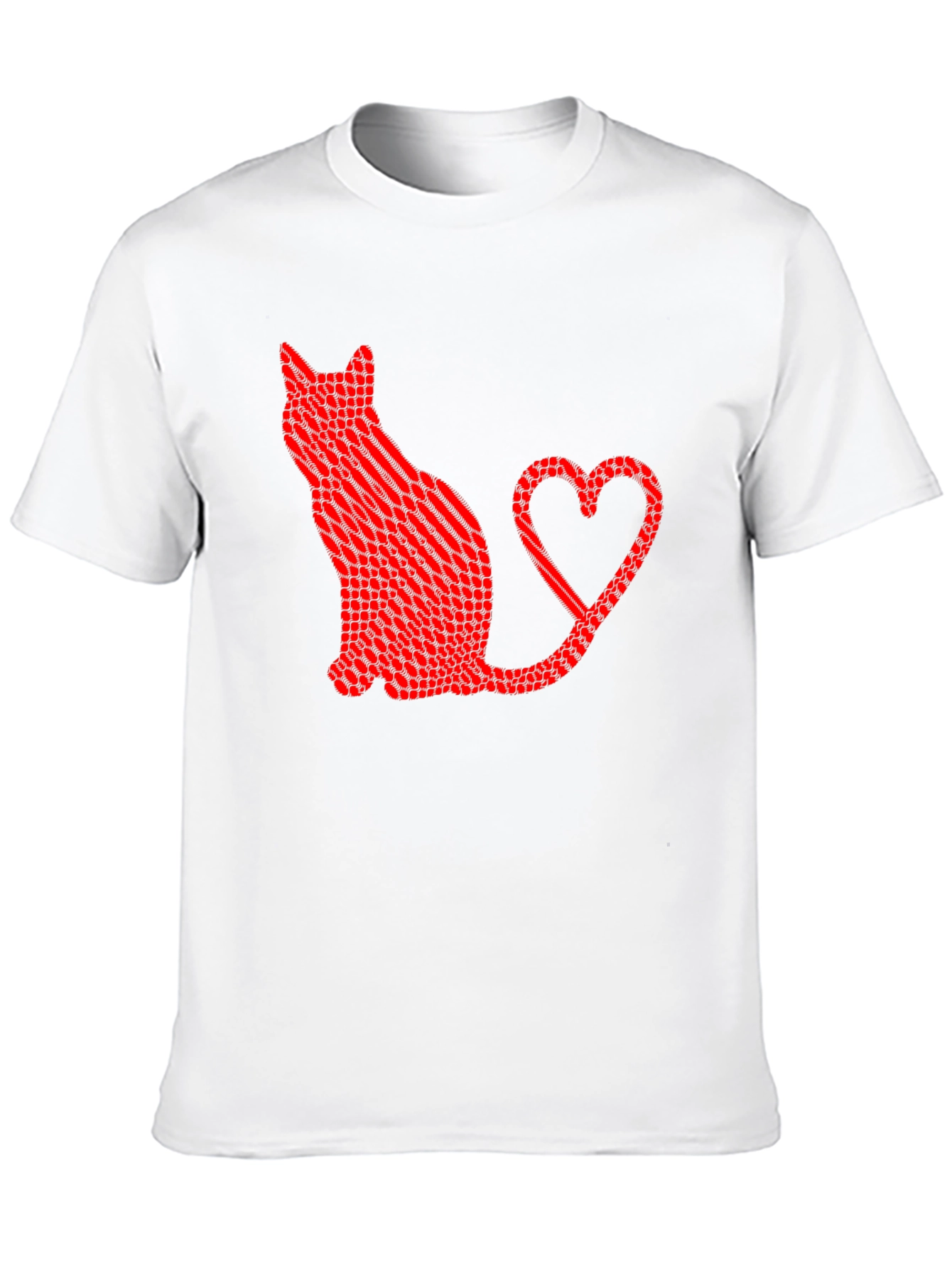 Cat Heart Tail Graphic T-Shirt - Black