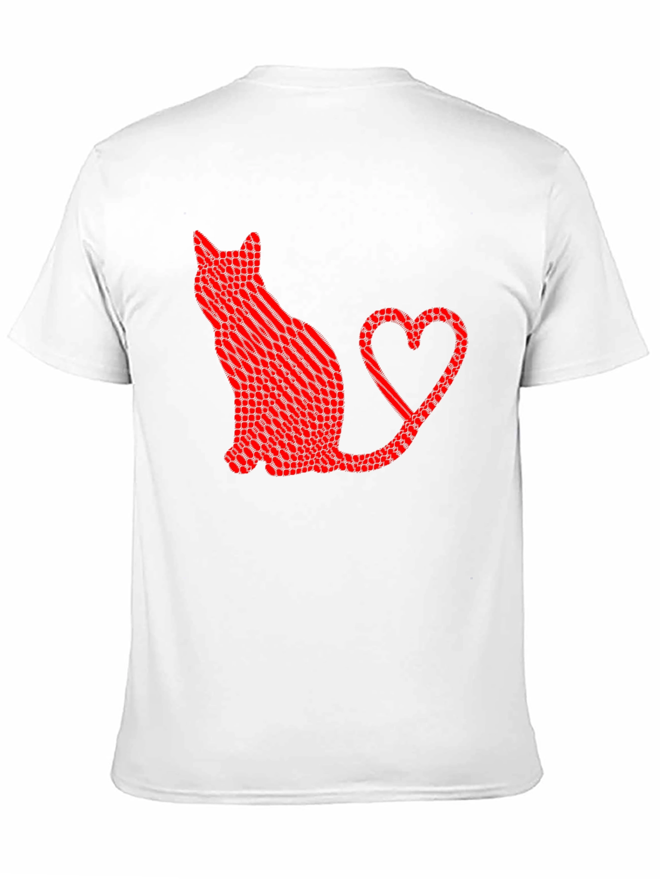 Cat Heart Tail Graphic T-Shirt - Black