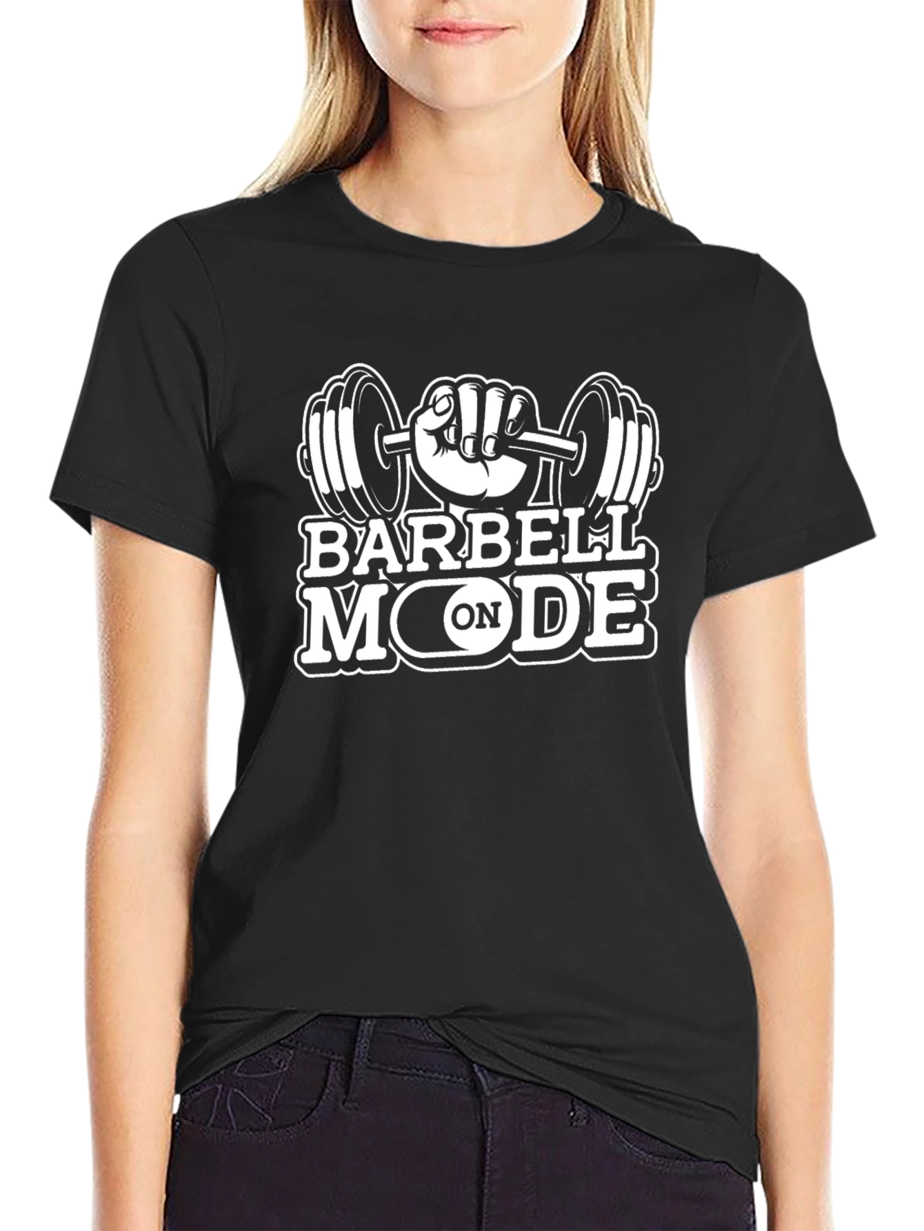 Barbell Mode On Graphic Tee - Gym Fitness Shirt