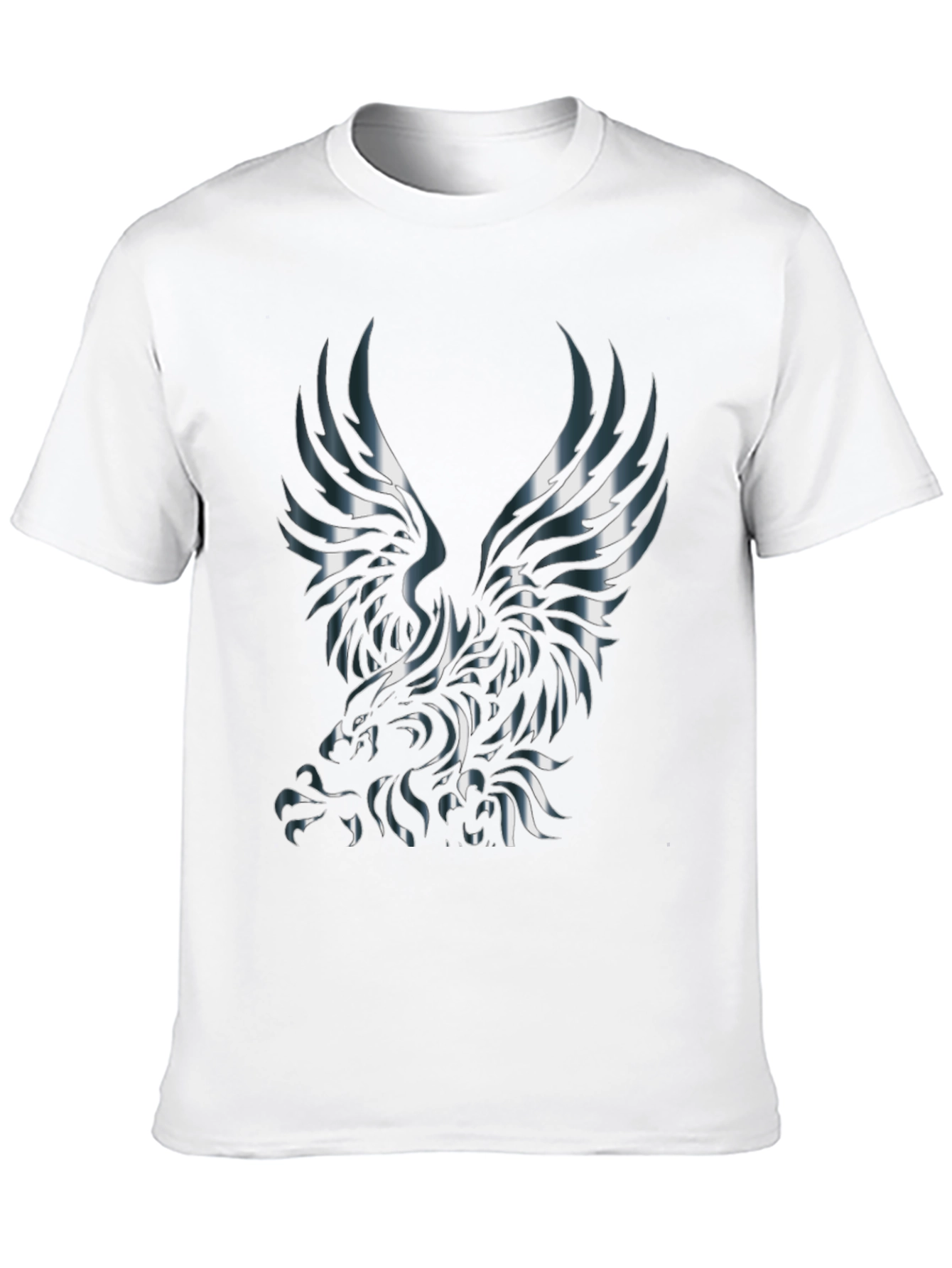 Metallic Eagle Graphic Black T-Shirt