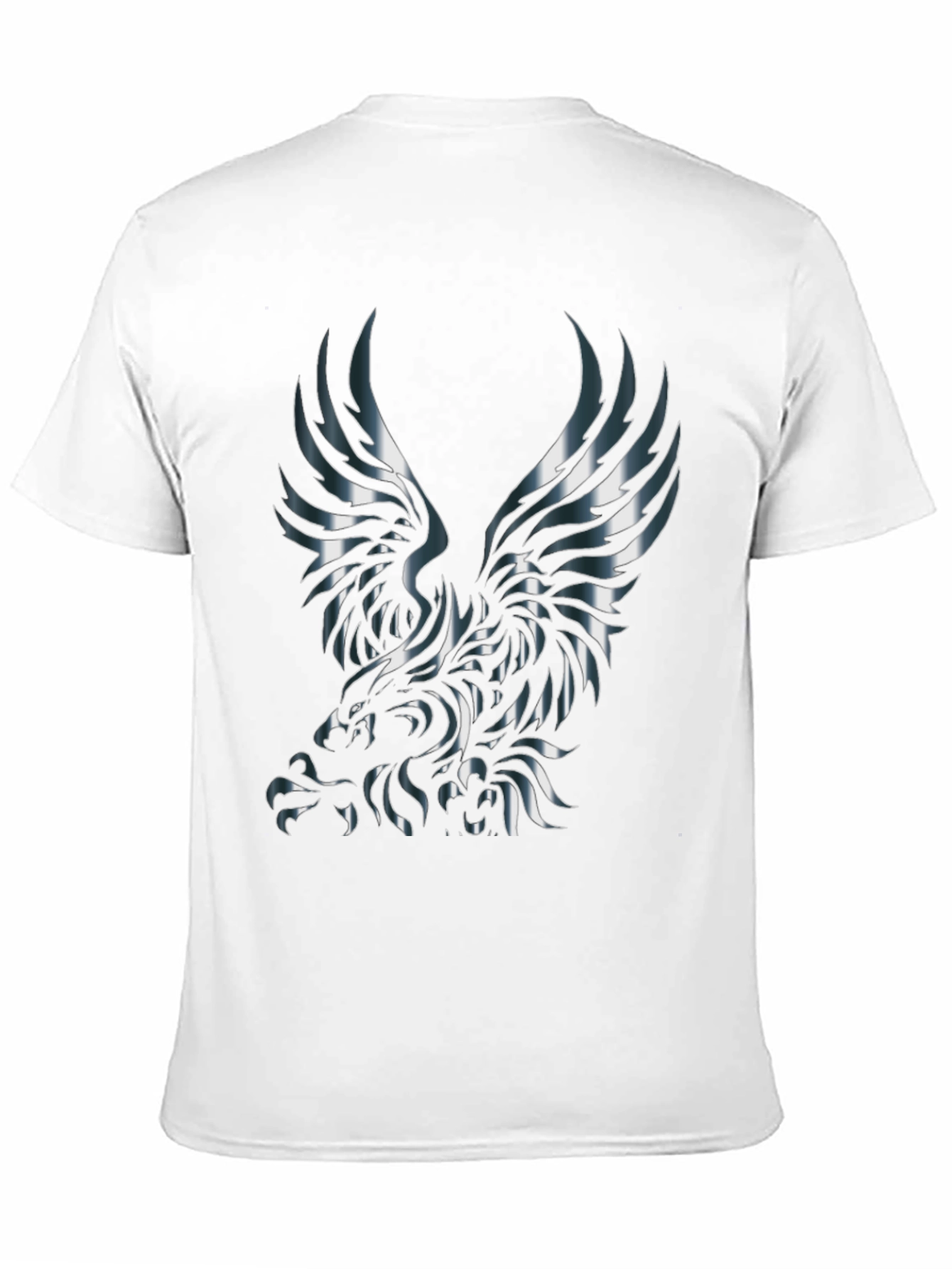 Metallic Eagle Graphic Black T-Shirt