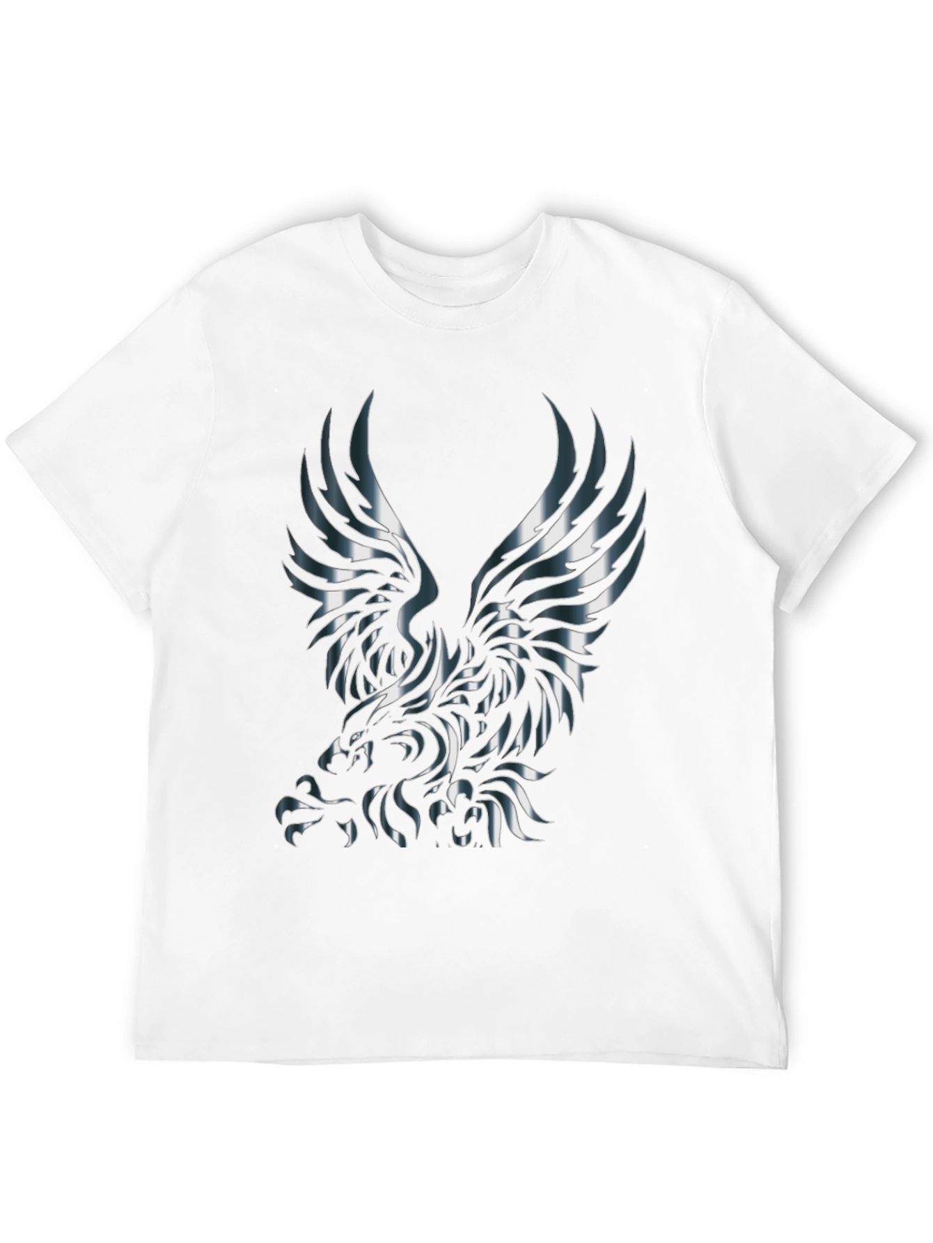 Metallic Eagle Graphic Black T-Shirt