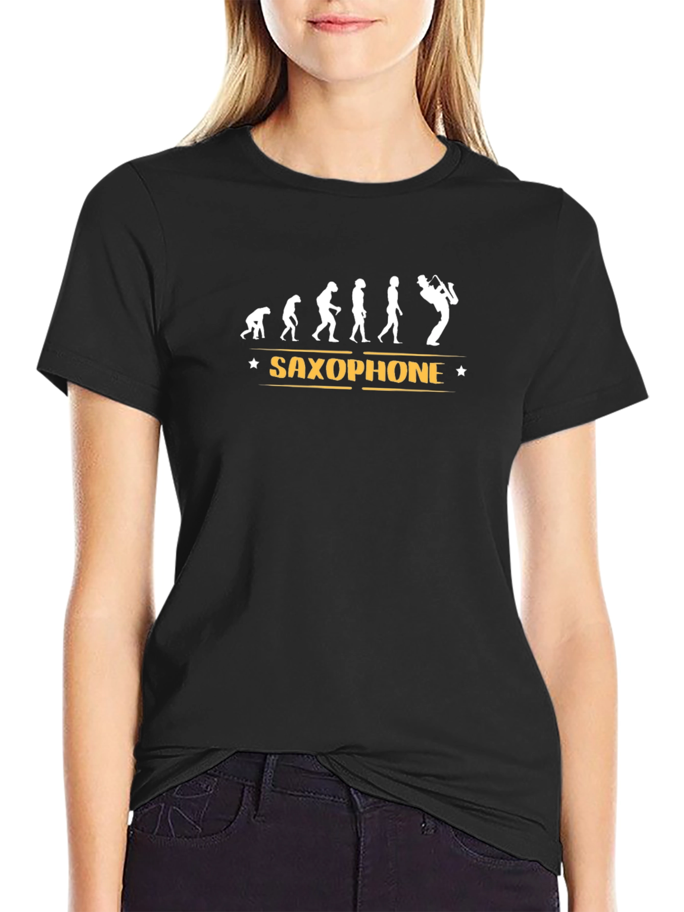 Saxophone Evolution T-Shirt - Black