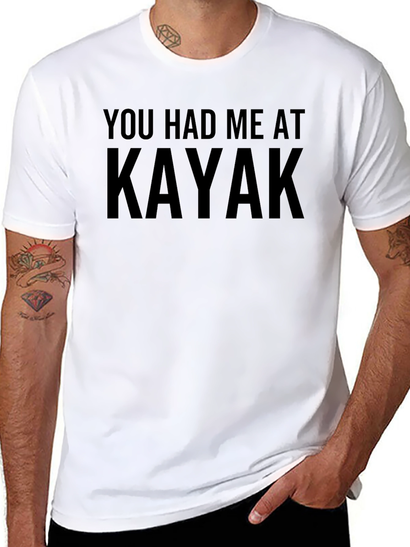 You Had Me At Kayak - Mens Black T-Shirt
