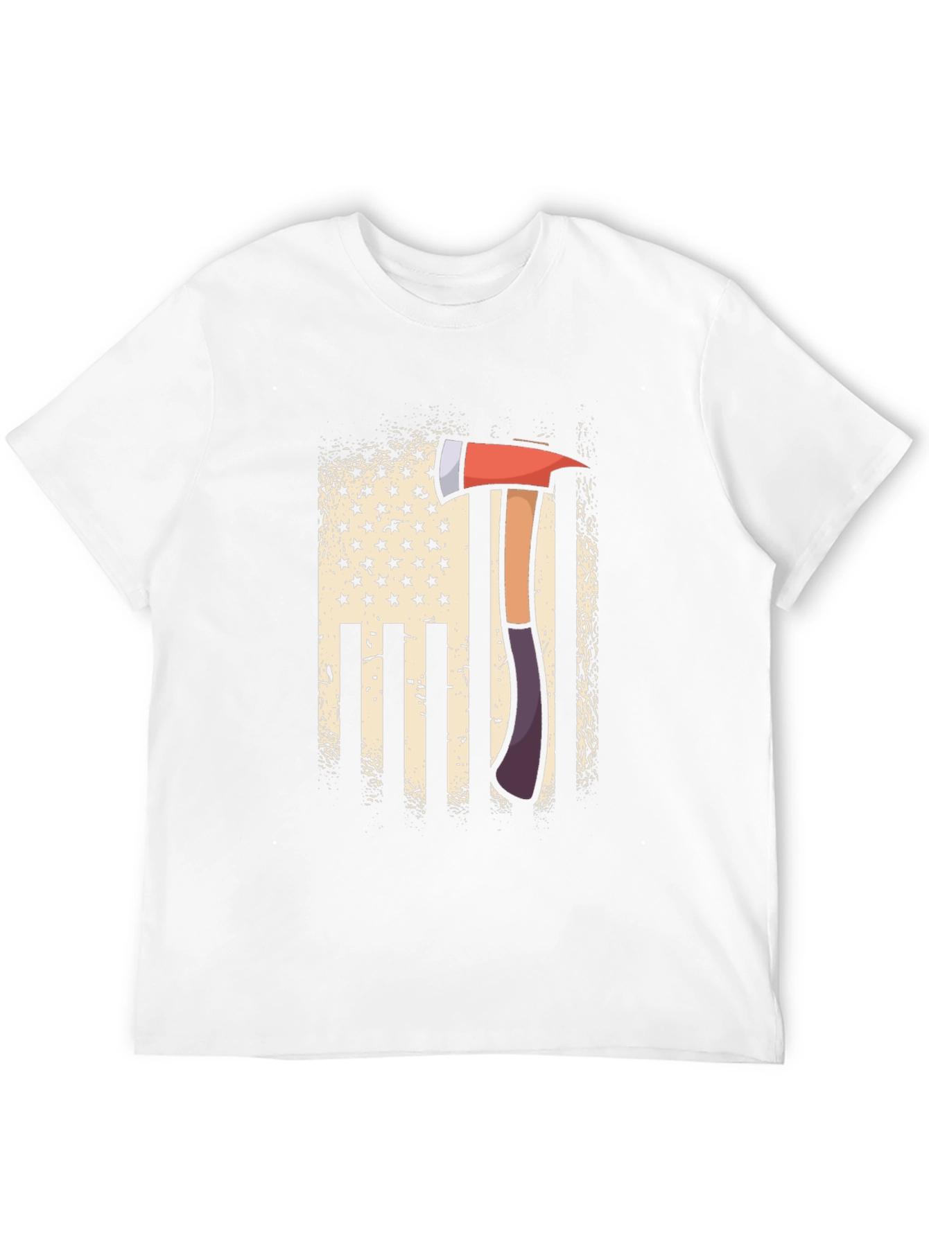 Firefighter Axe American Flag Patriotic T-Shirt