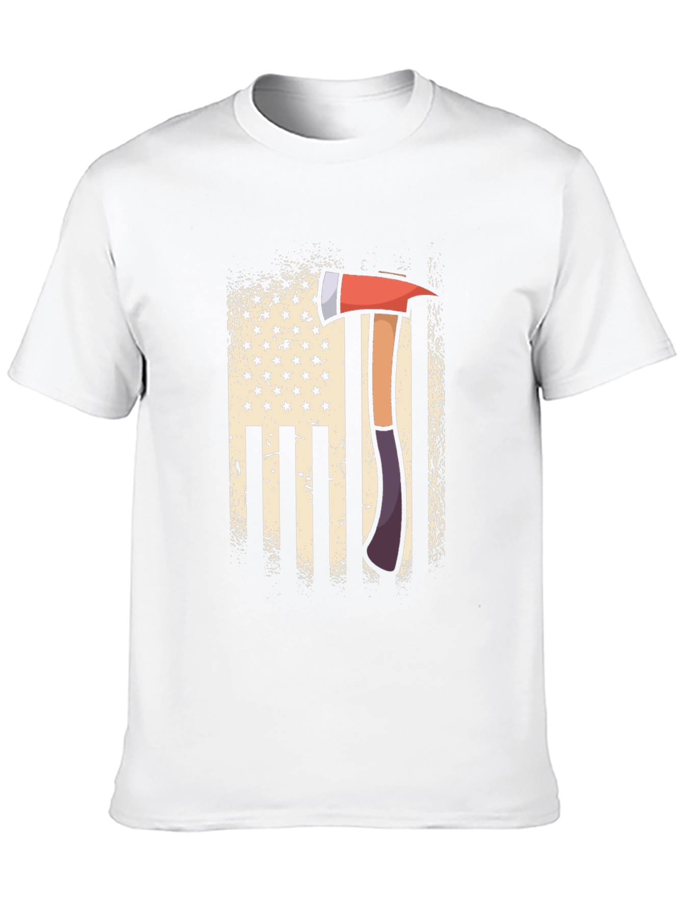 Firefighter Axe American Flag Patriotic T-Shirt