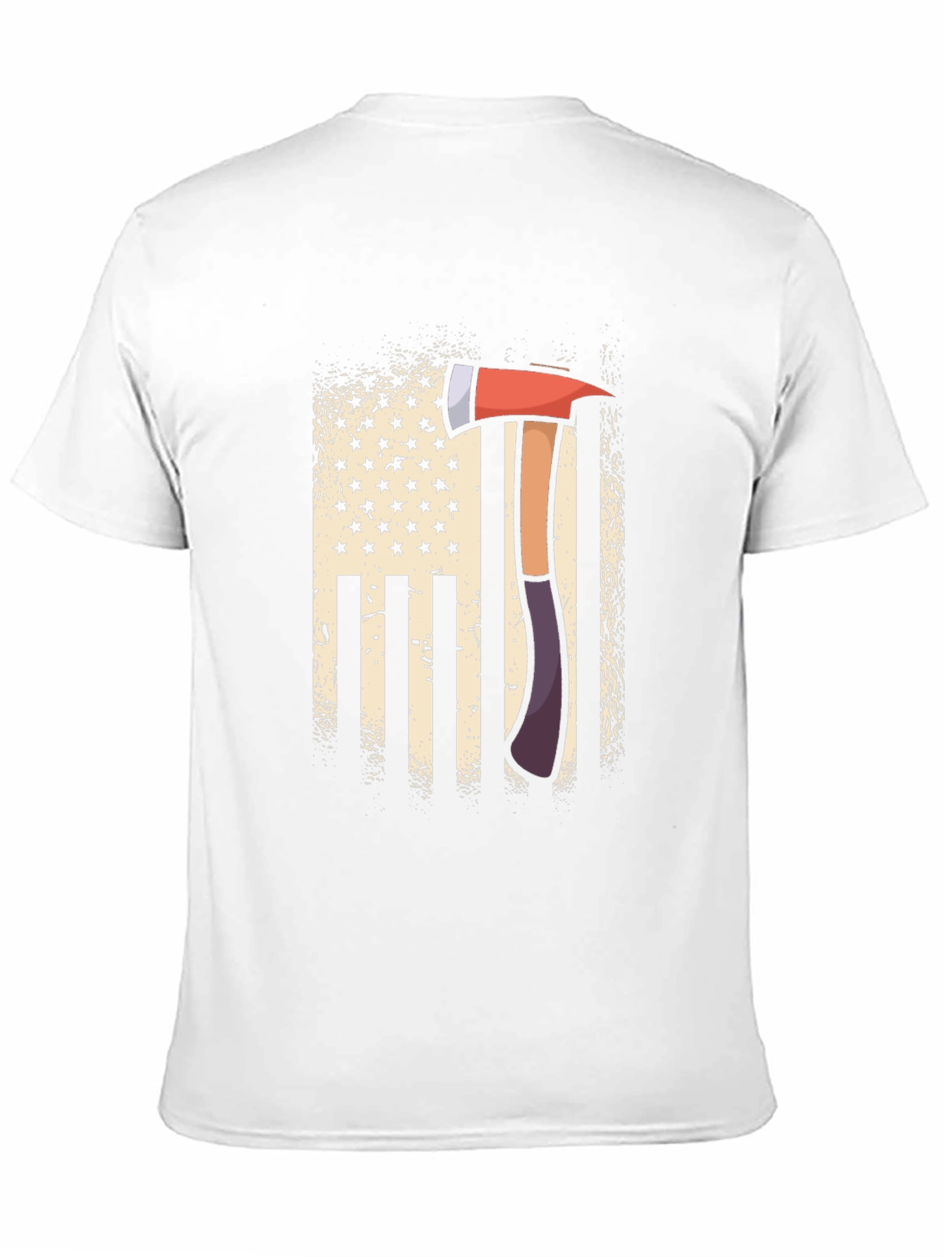 Firefighter Axe American Flag Patriotic T-Shirt