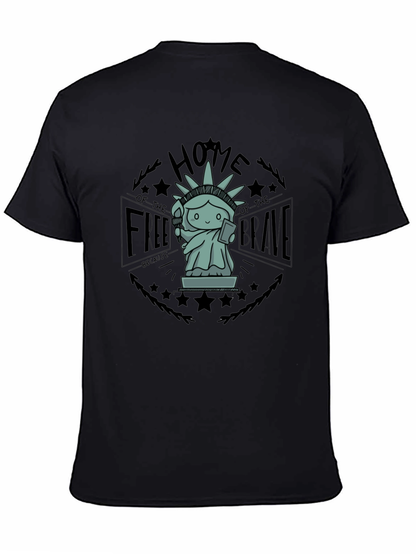 Home of the Free T-Shirt - Liberty Statue Design