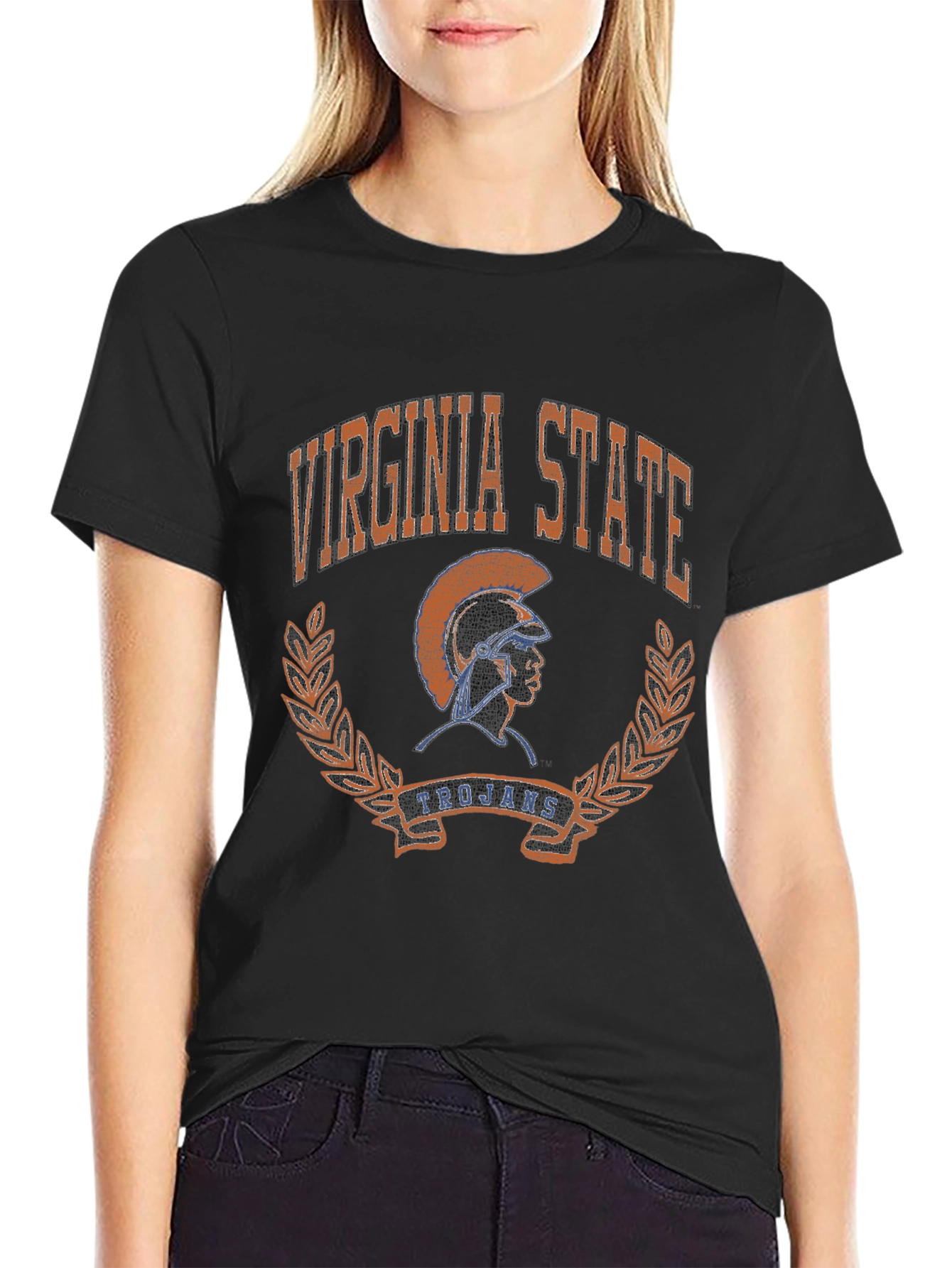 Virginia State Trojans Black Graphic T-Shirt