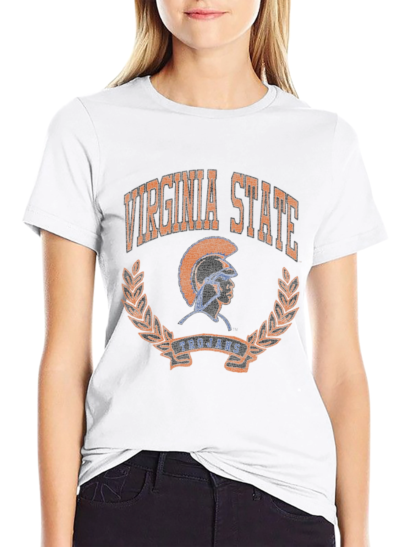 Virginia State Trojans Black Graphic T-Shirt