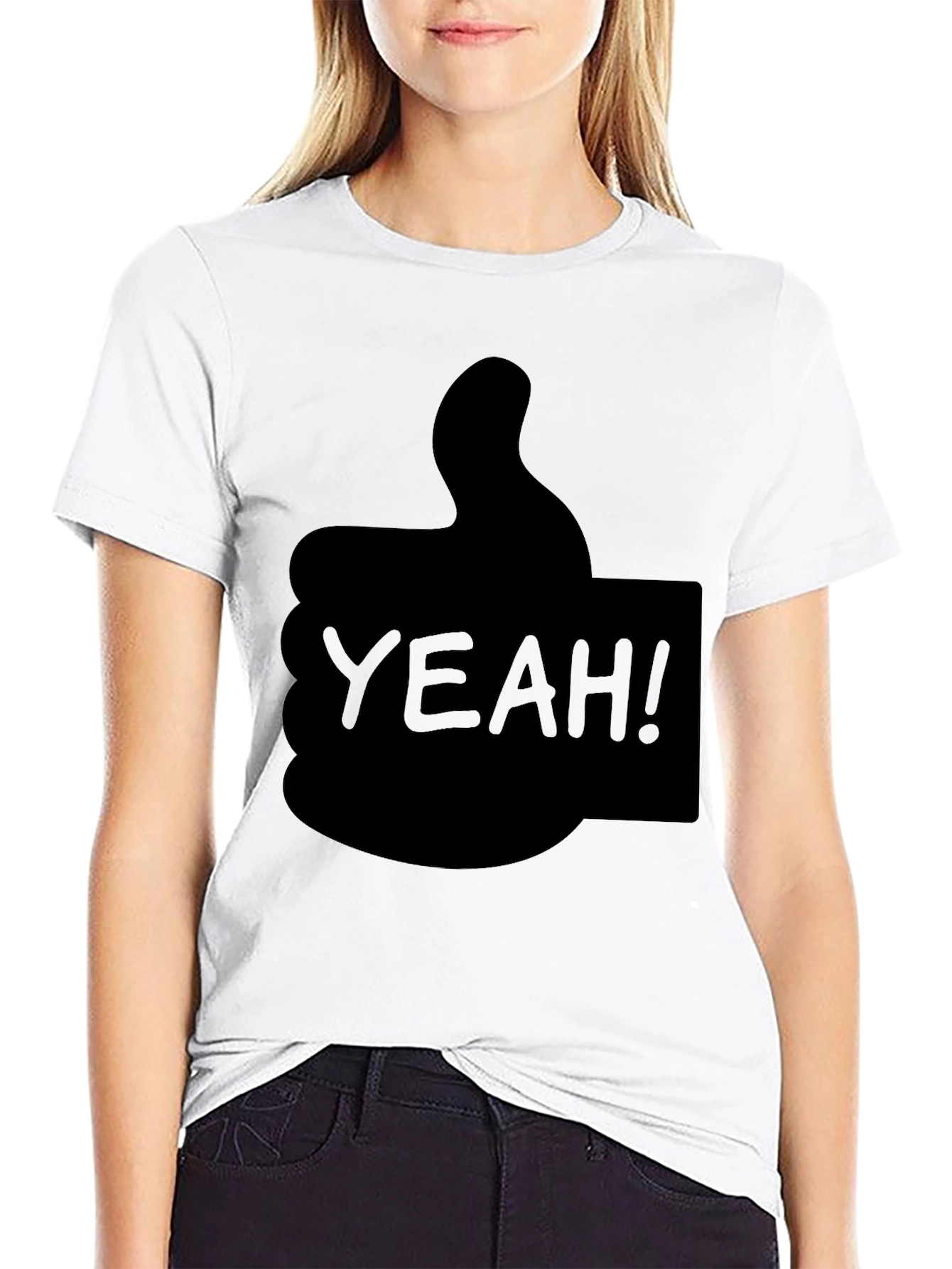 Yeah! Thumbs Up Graphic T-Shirt - Cool Casual Tee
