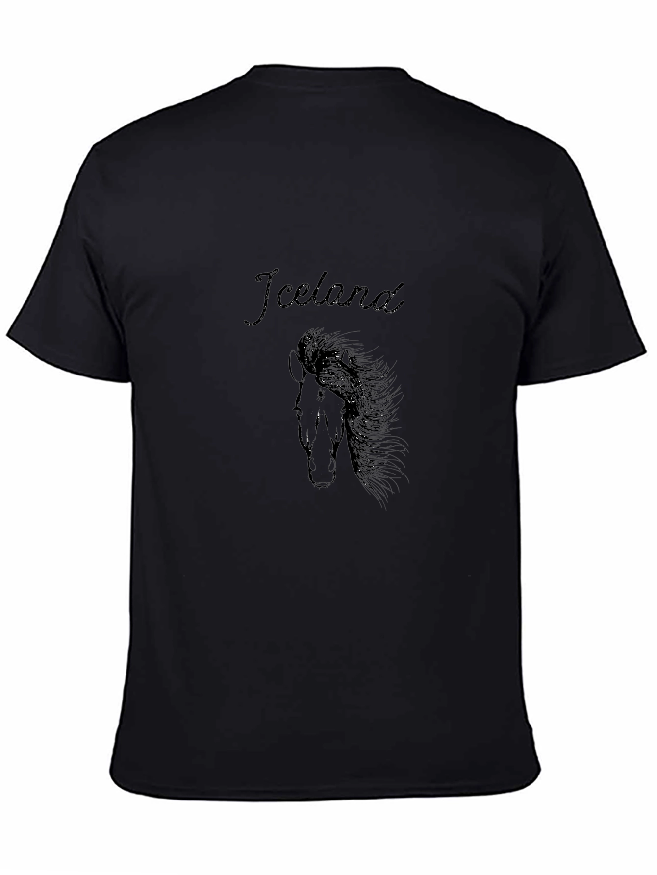 Iceland Horse Graphic Tee - Stylish Black T-Shirt