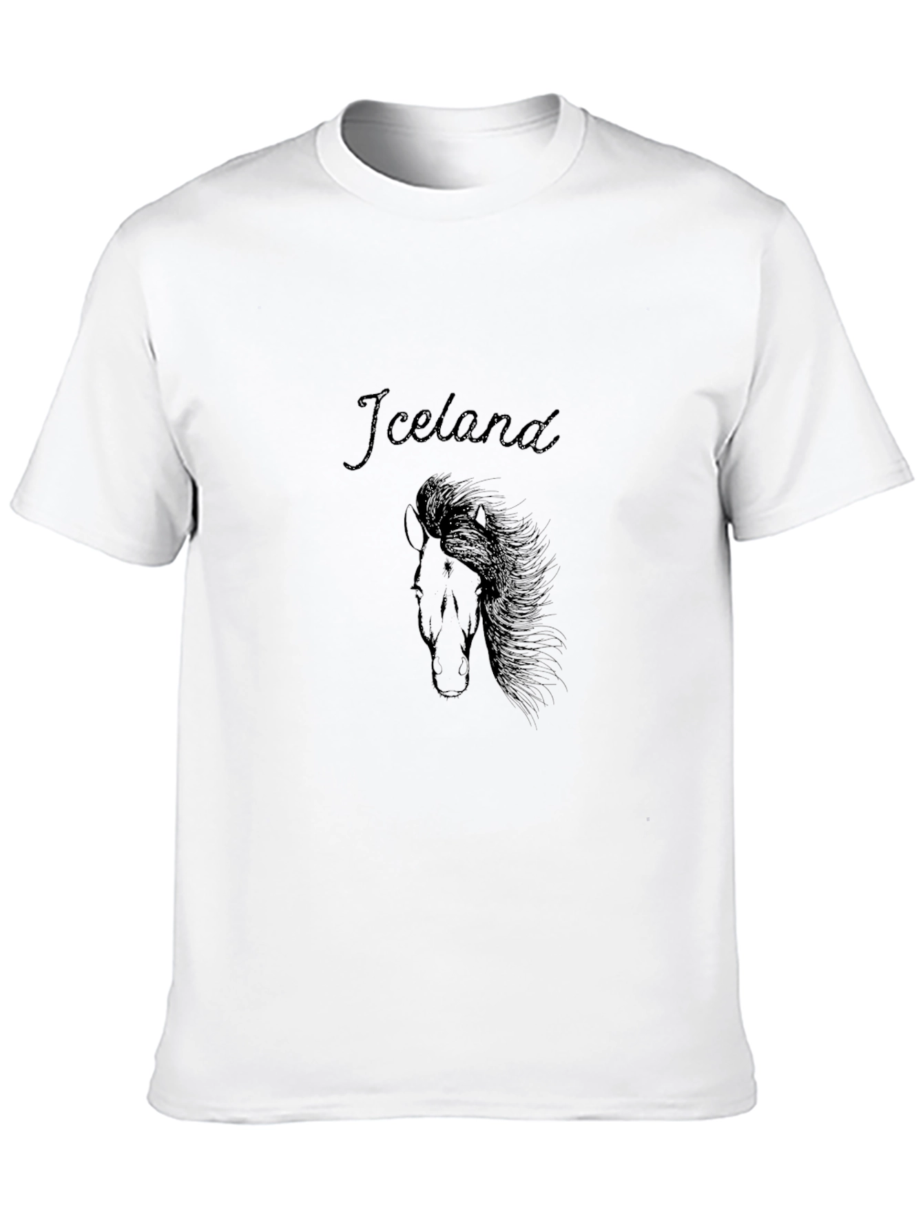 Iceland Horse Graphic Tee - Stylish Black T-Shirt
