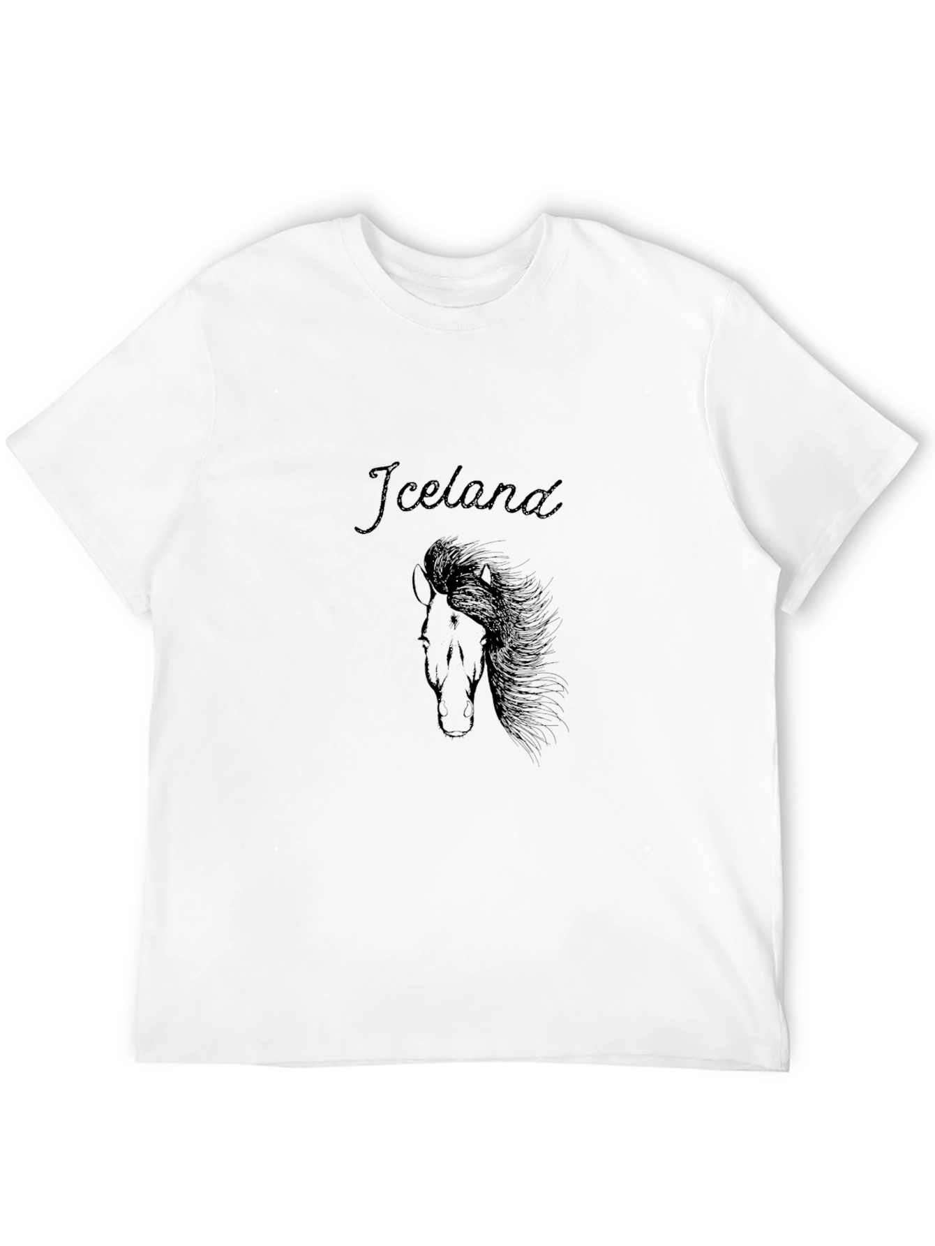 Iceland Horse Graphic Tee - Stylish Black T-Shirt