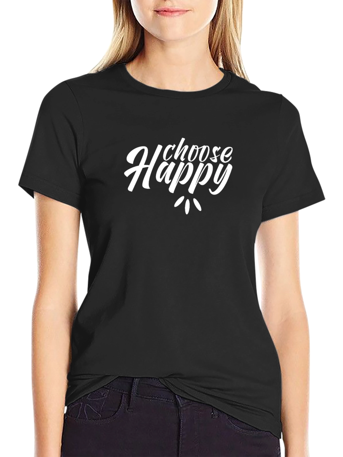 Choose Happy Graphic Tee - Soft Black T-Shirt