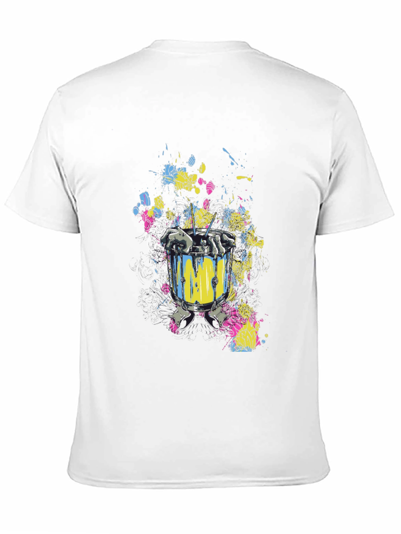 Drum & Skeleton Hands Graphic T-Shirt