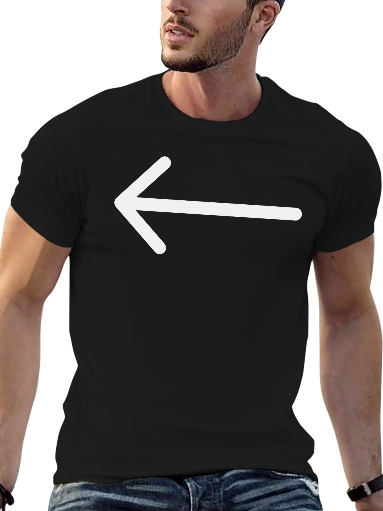 Left Arrow Graphic Tee - Casual Style