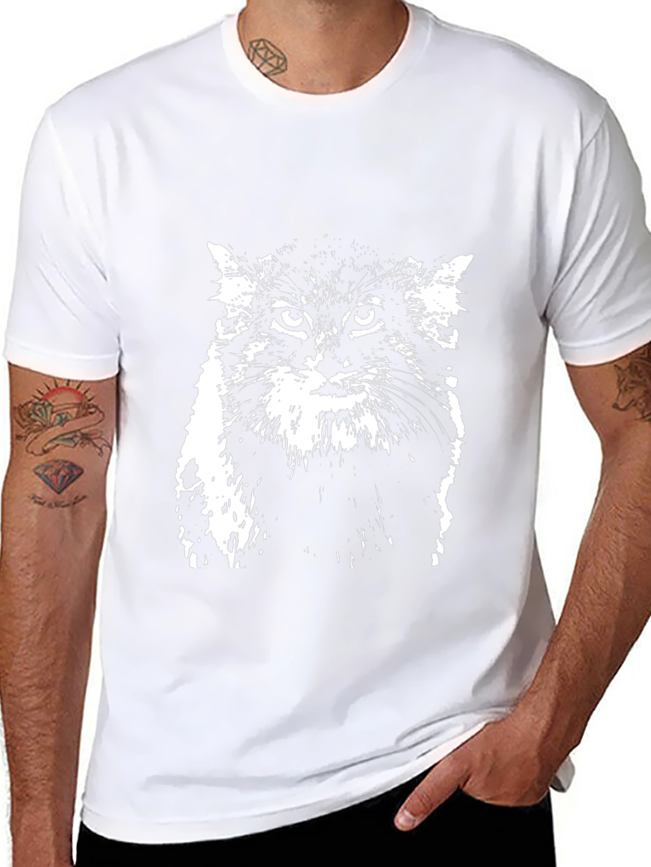 Wild Cat Graphic Tee - Unique Animal Shirt