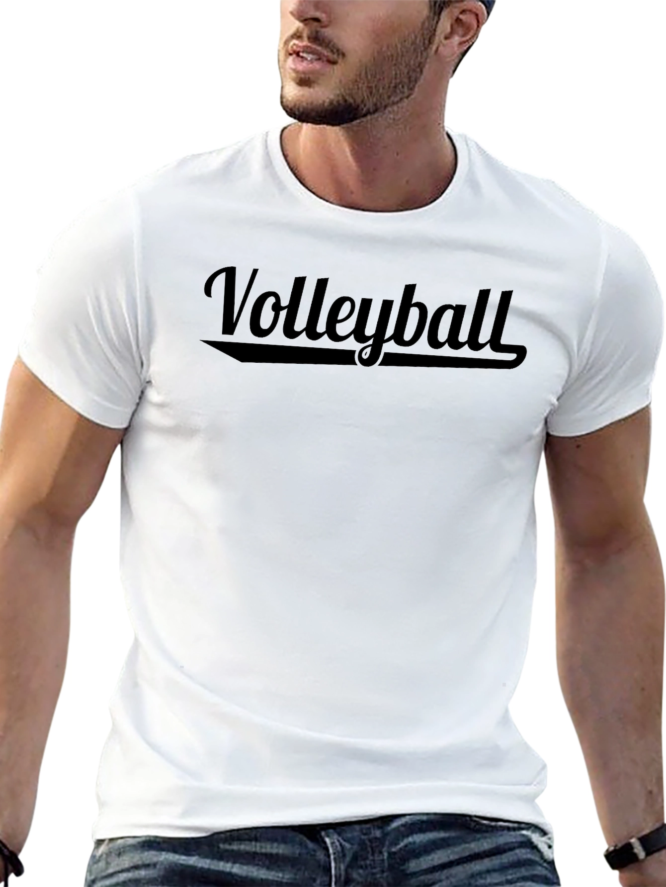 Volleyball Graphic Print Crew Neck T-Shirt