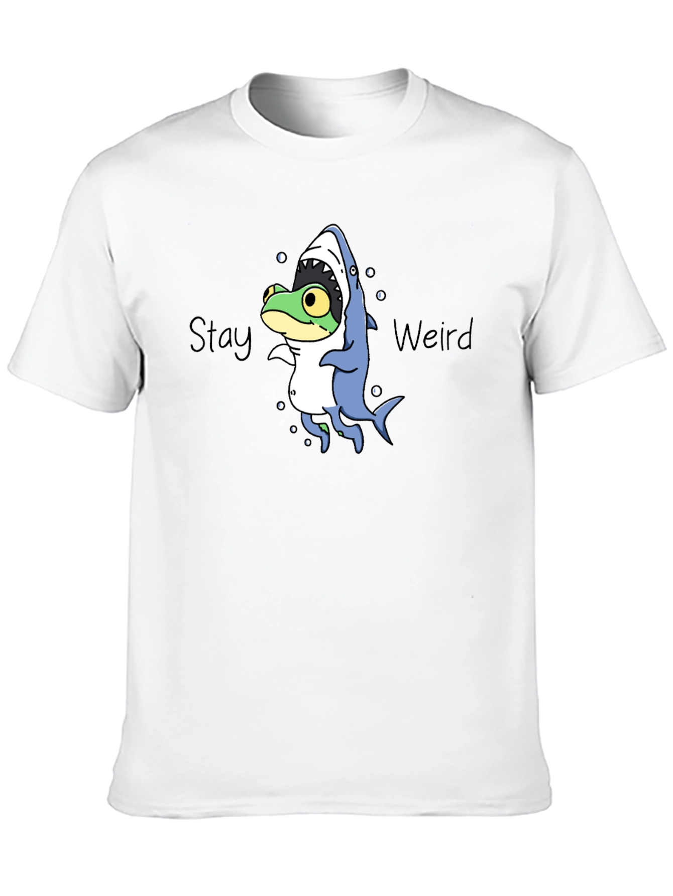 Stay Weird Frog in Shark Costume T-Shirt