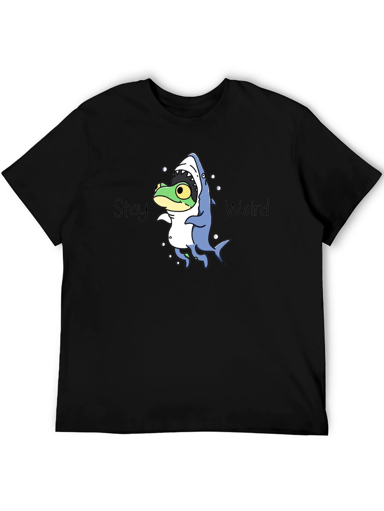 Stay Weird Frog in Shark Costume T-Shirt