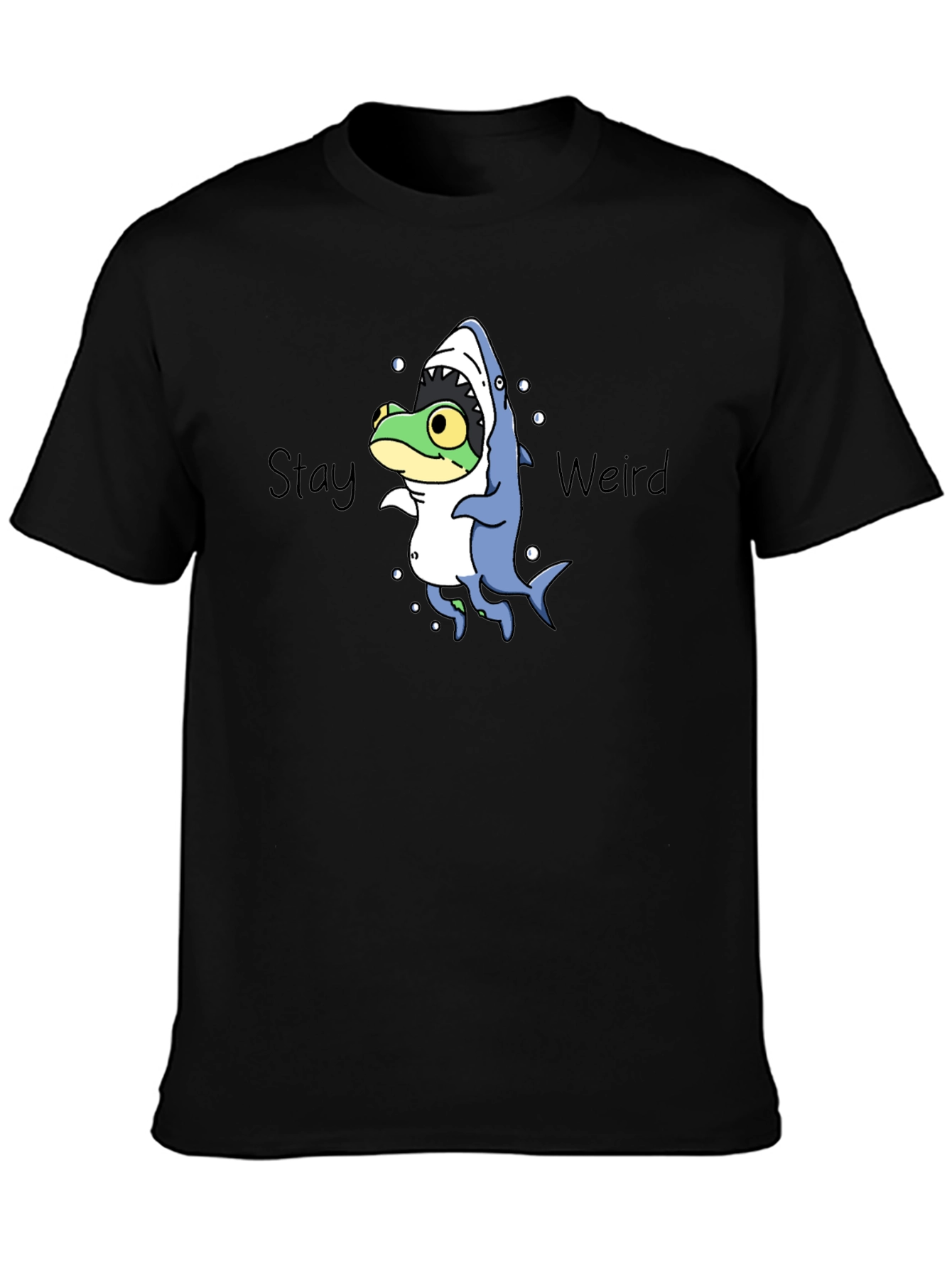 Stay Weird Frog in Shark Costume T-Shirt