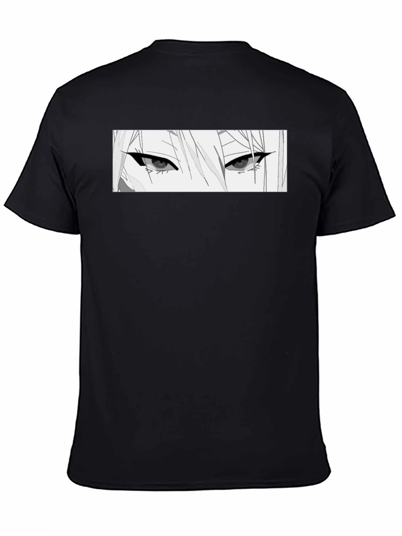 Anime Eyes Graphic Black T-Shirt