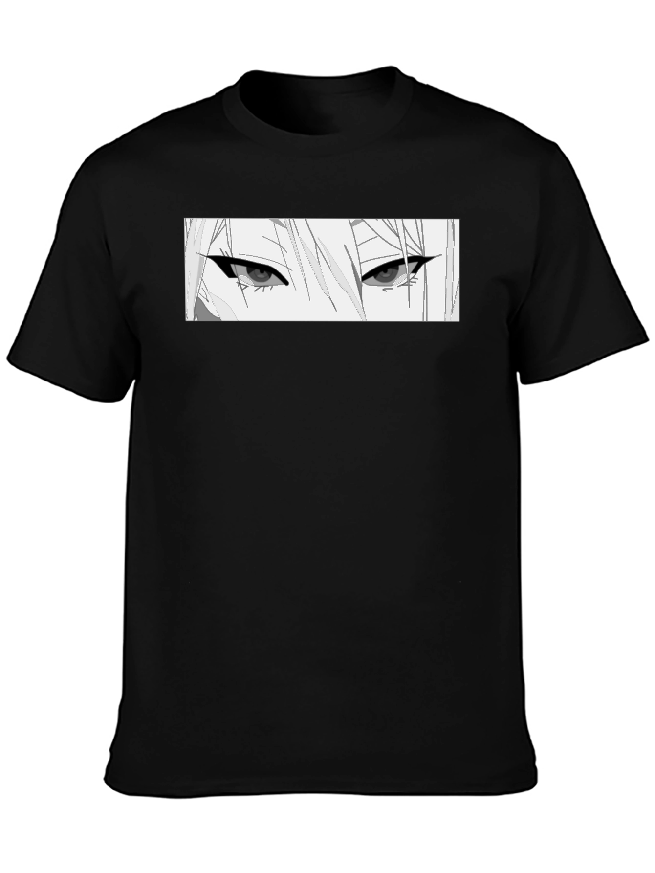 Anime Eyes Graphic Black T-Shirt