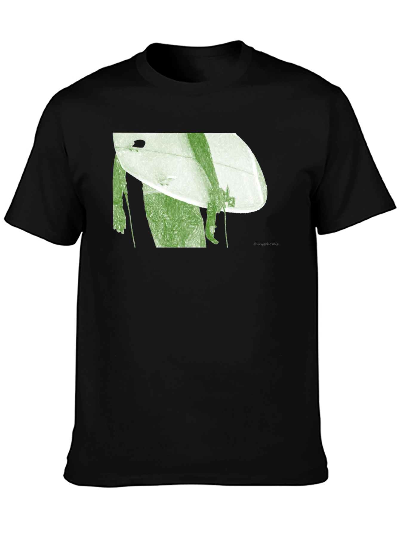 Surfer Graphic Tee - Black Cotton Blend