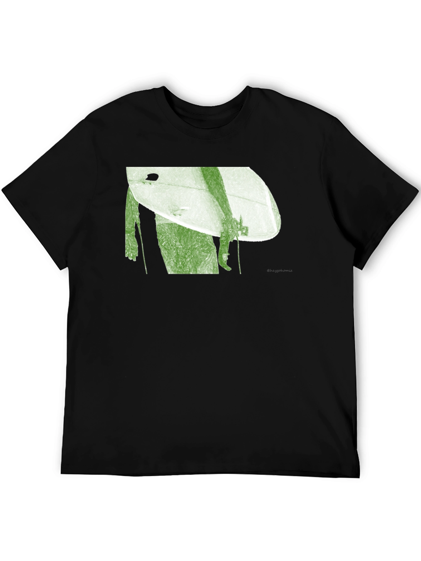 Surfer Graphic Tee - Black Cotton Blend