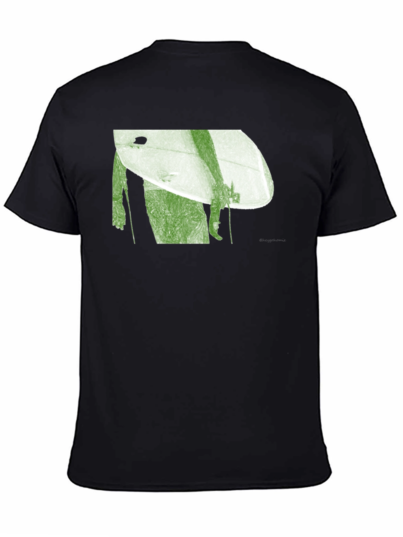 Surfer Graphic Tee - Black Cotton Blend