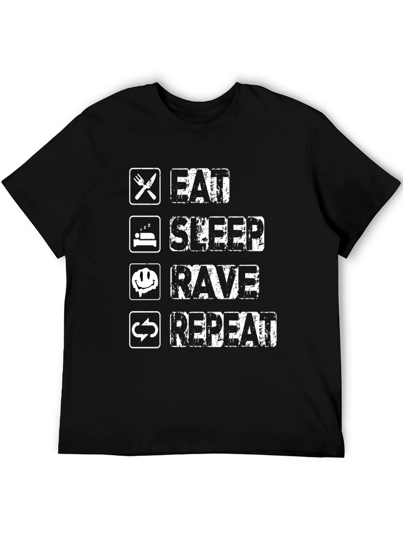 Eat Sleep Rave Repeat Black T-Shirt