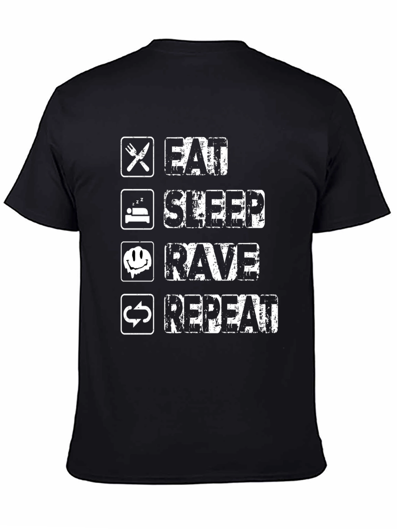 Eat Sleep Rave Repeat Black T-Shirt