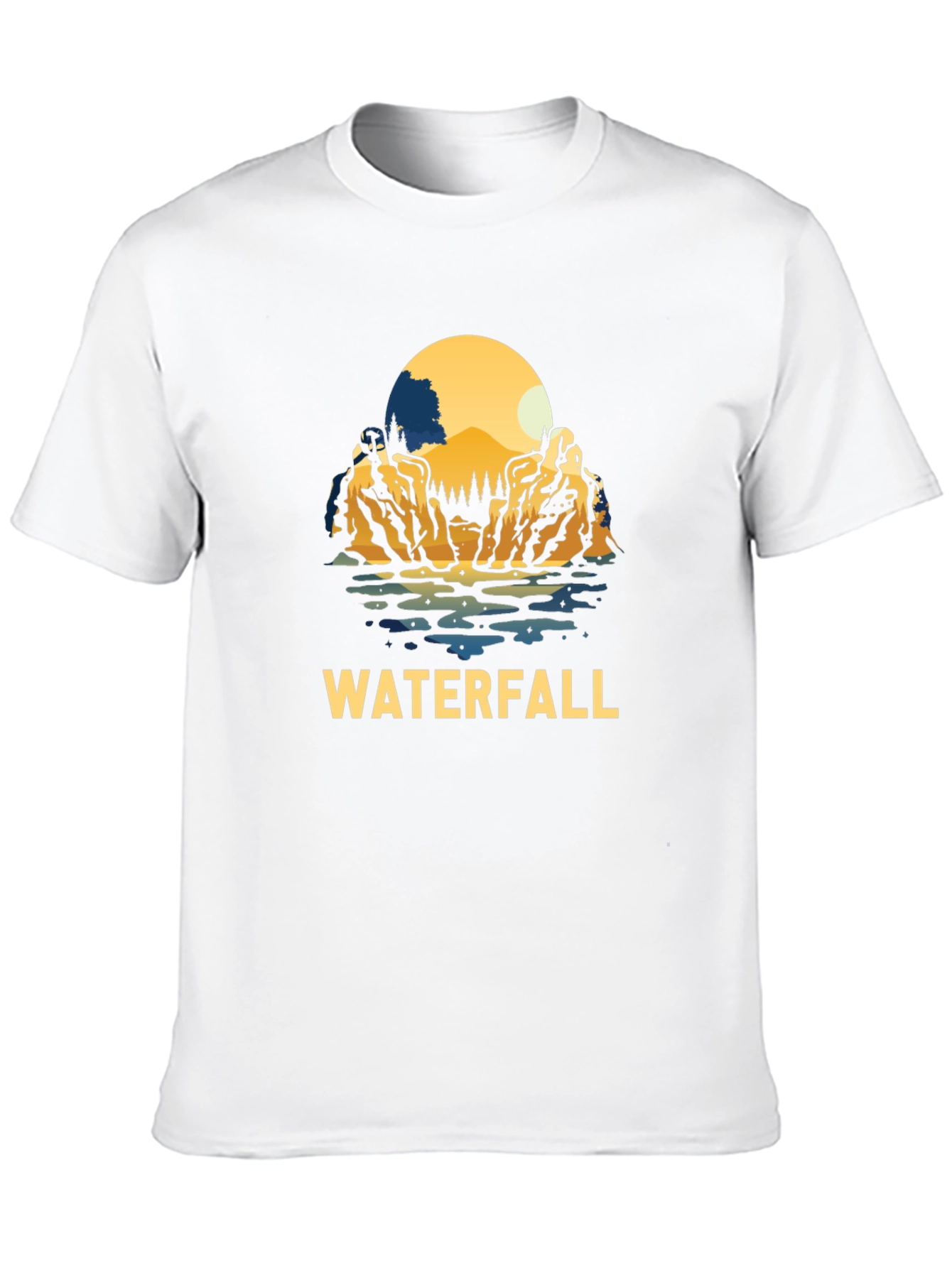Waterfall Graphic Black T-Shirt