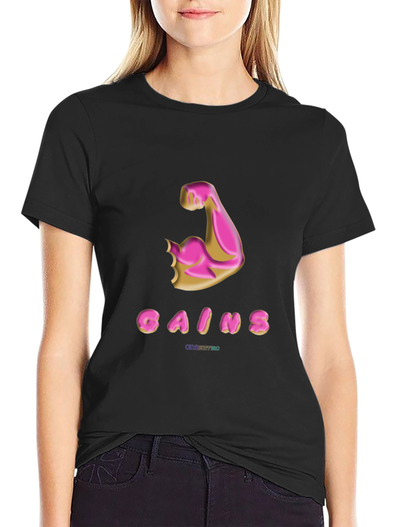 Gains Donut Arm Black T-Shirt