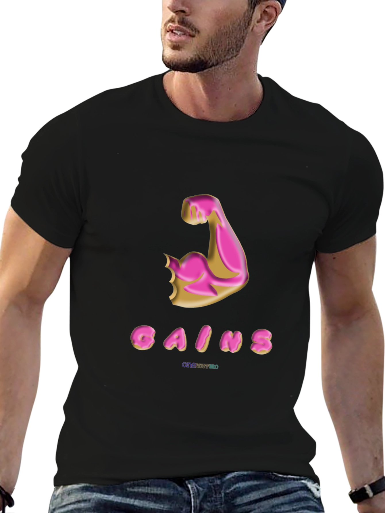 Gains Donut Arm Black T-Shirt
