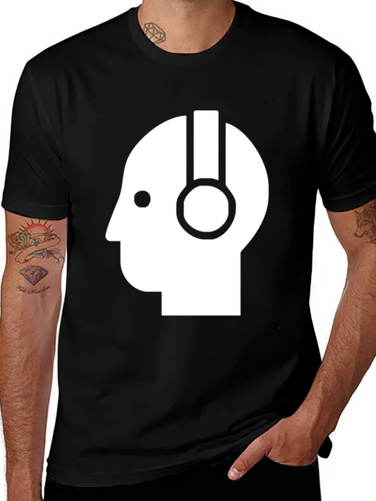 Headphone Head T-Shirt - Modern Minimalist Design