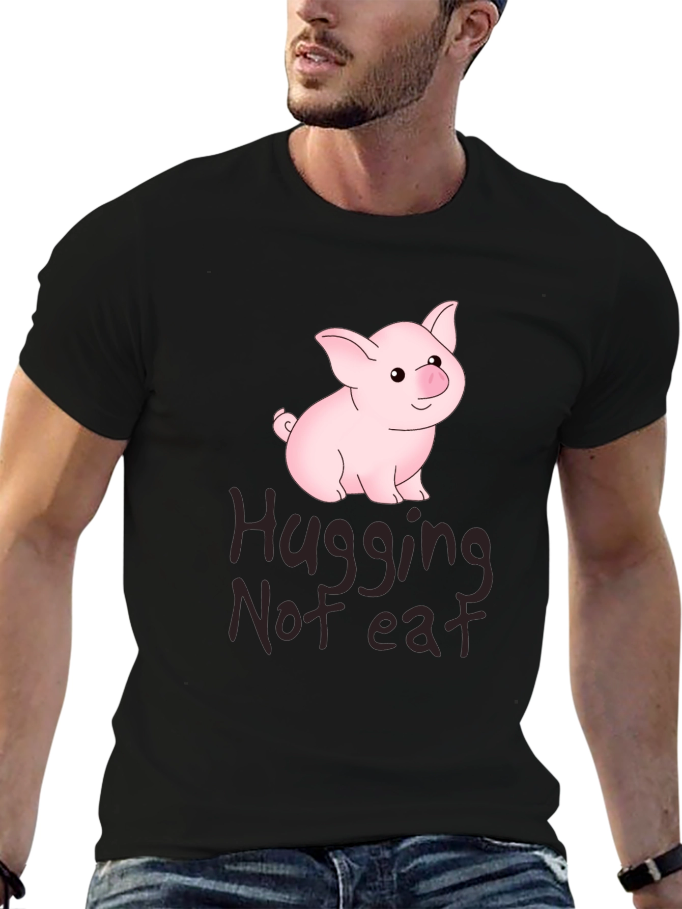 Hugging Not Eating Pig T-Shirt