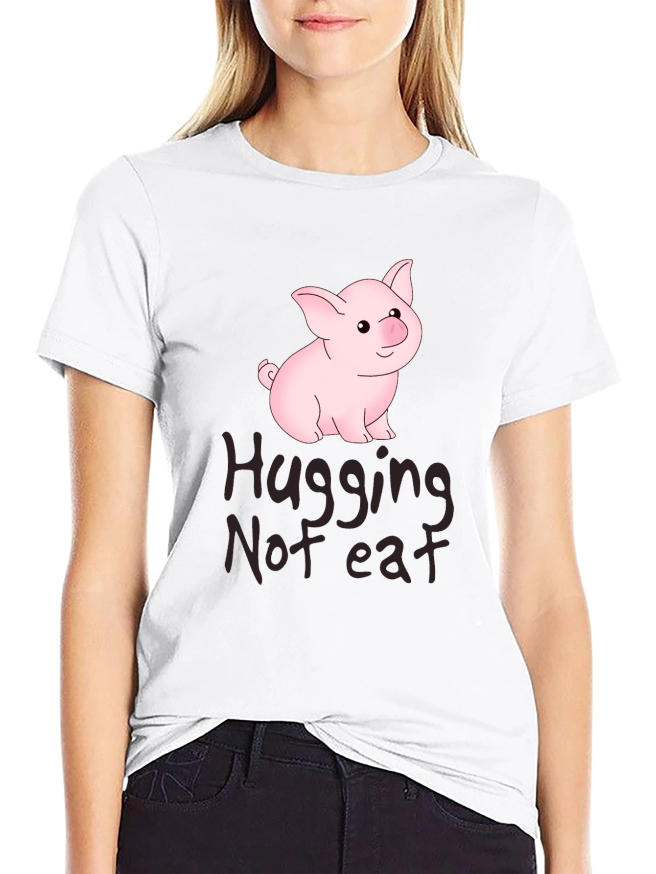 Hugging Not Eating Pig T-Shirt