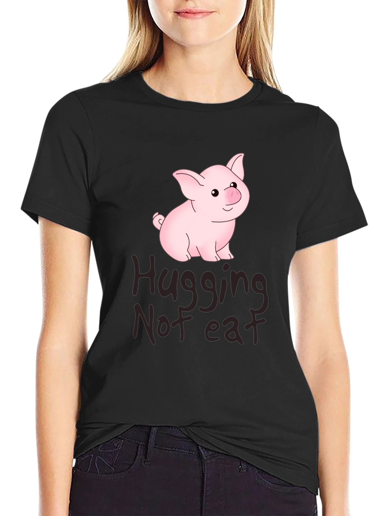 Hugging Not Eating Pig T-Shirt