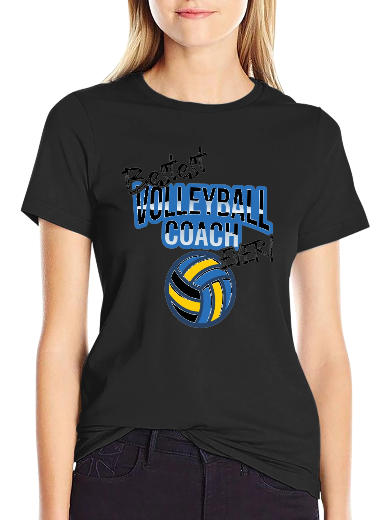 Bestest Volleyball Coach Ever Black T-Shirt