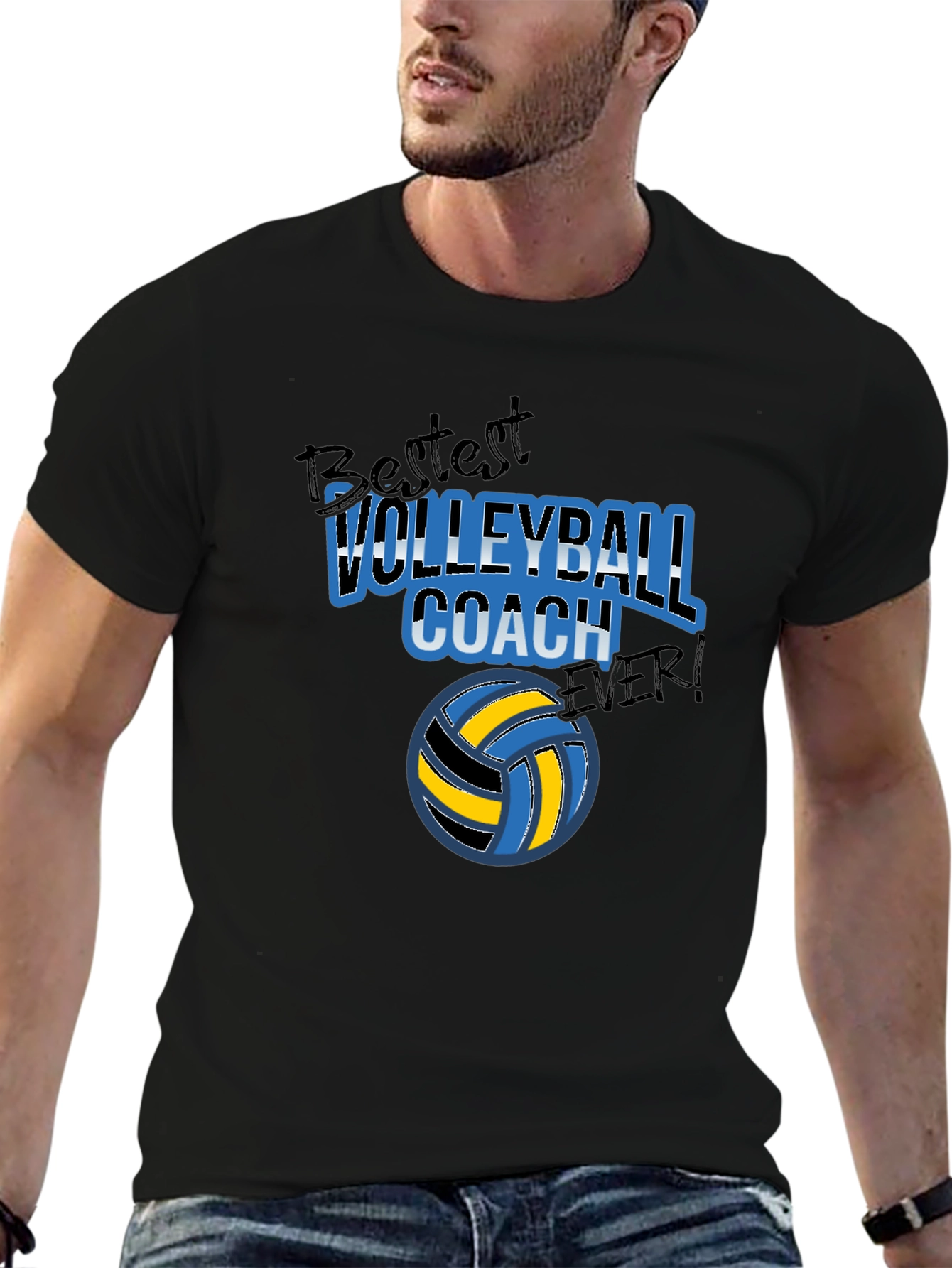 Bestest Volleyball Coach Ever Black T-Shirt