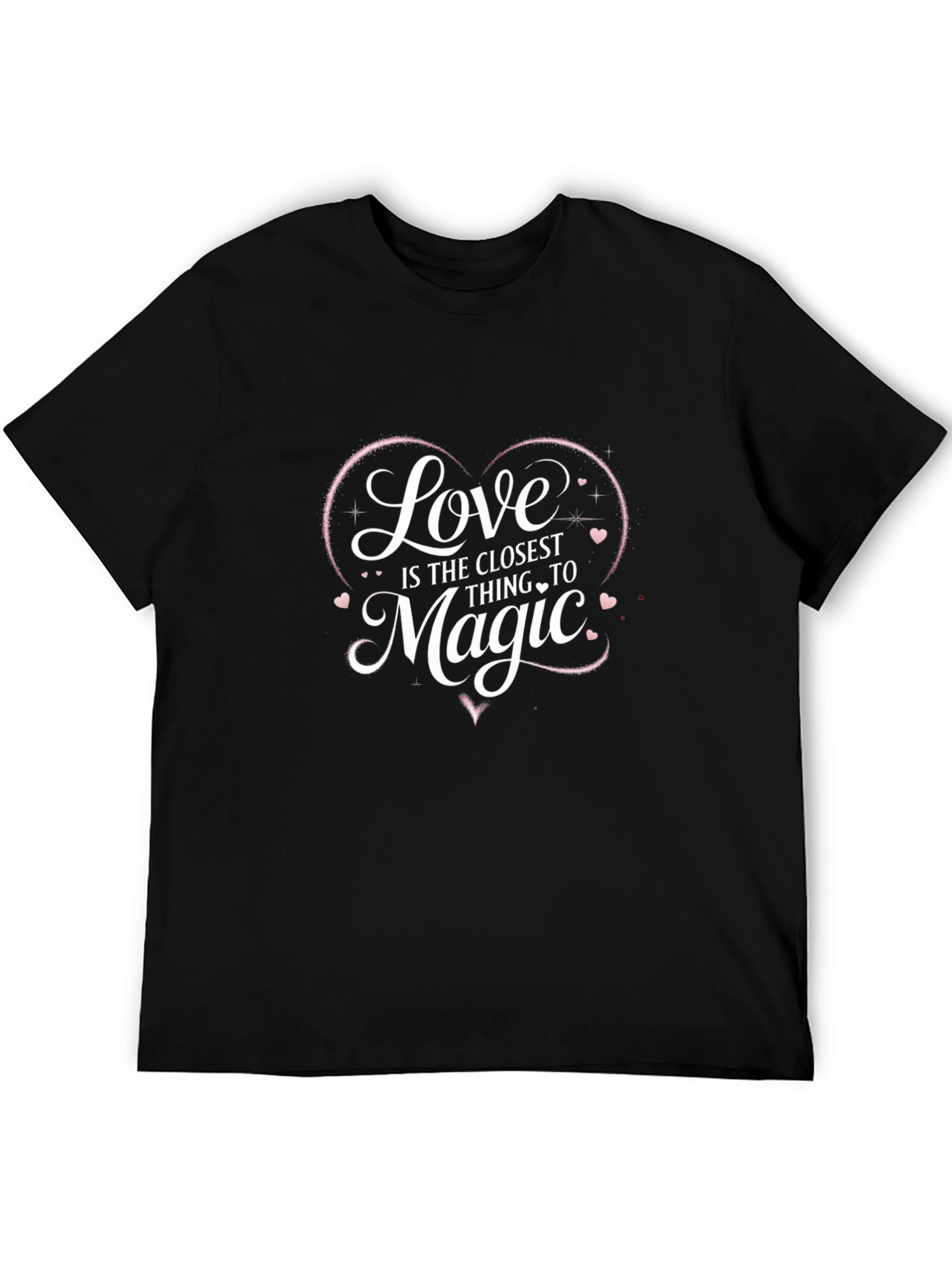 Love is Magic T-Shirt - Black Crew Neck