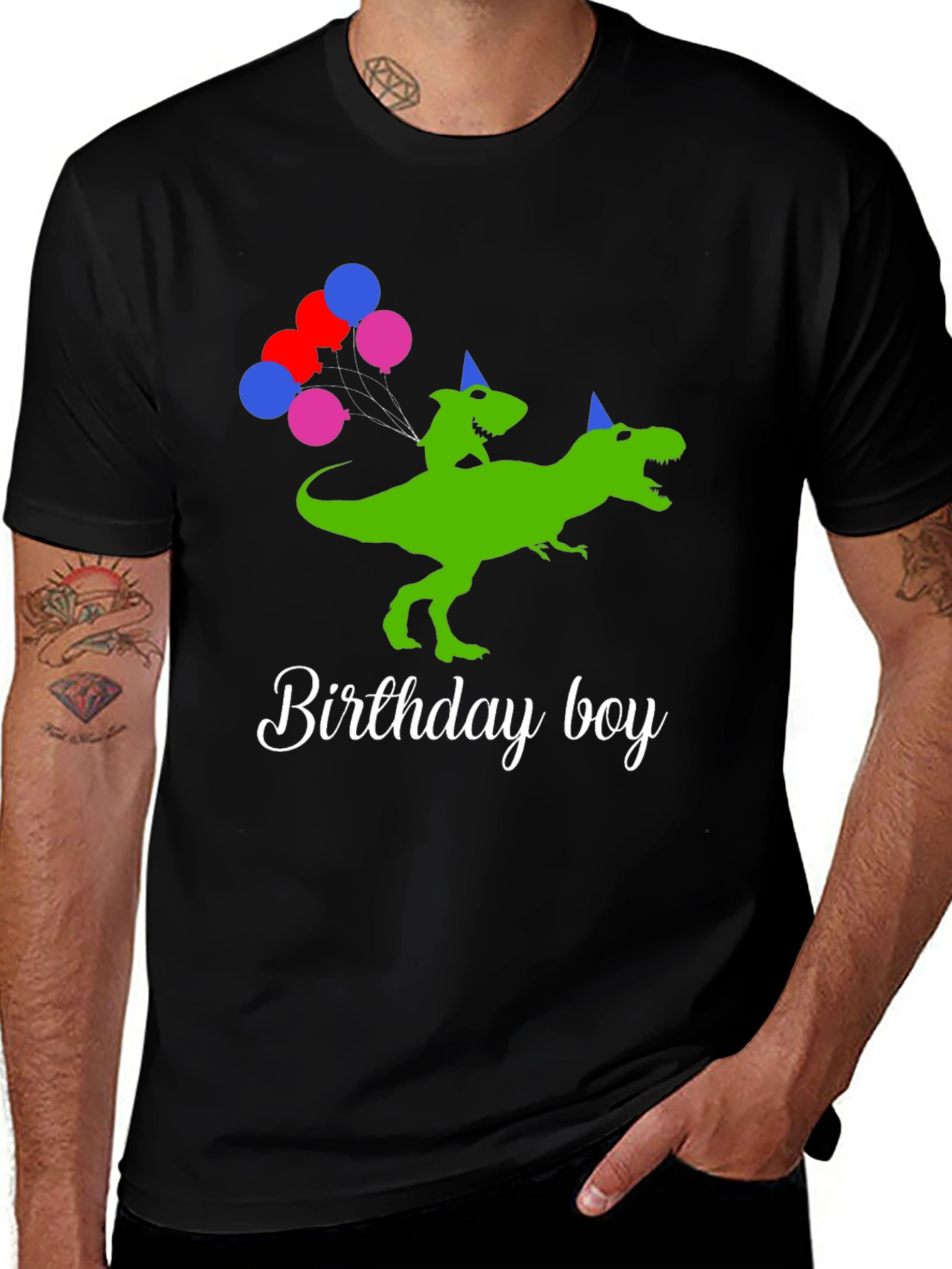 Birthday Boy Dinosaur Graphic T-Shirt