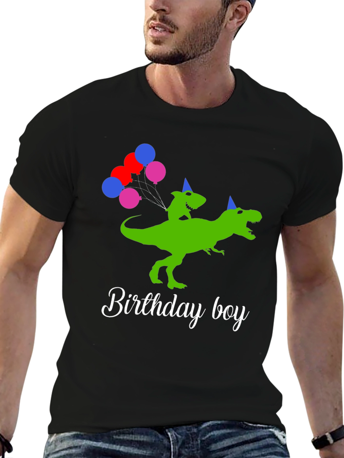 Birthday Boy Dinosaur Graphic T-Shirt