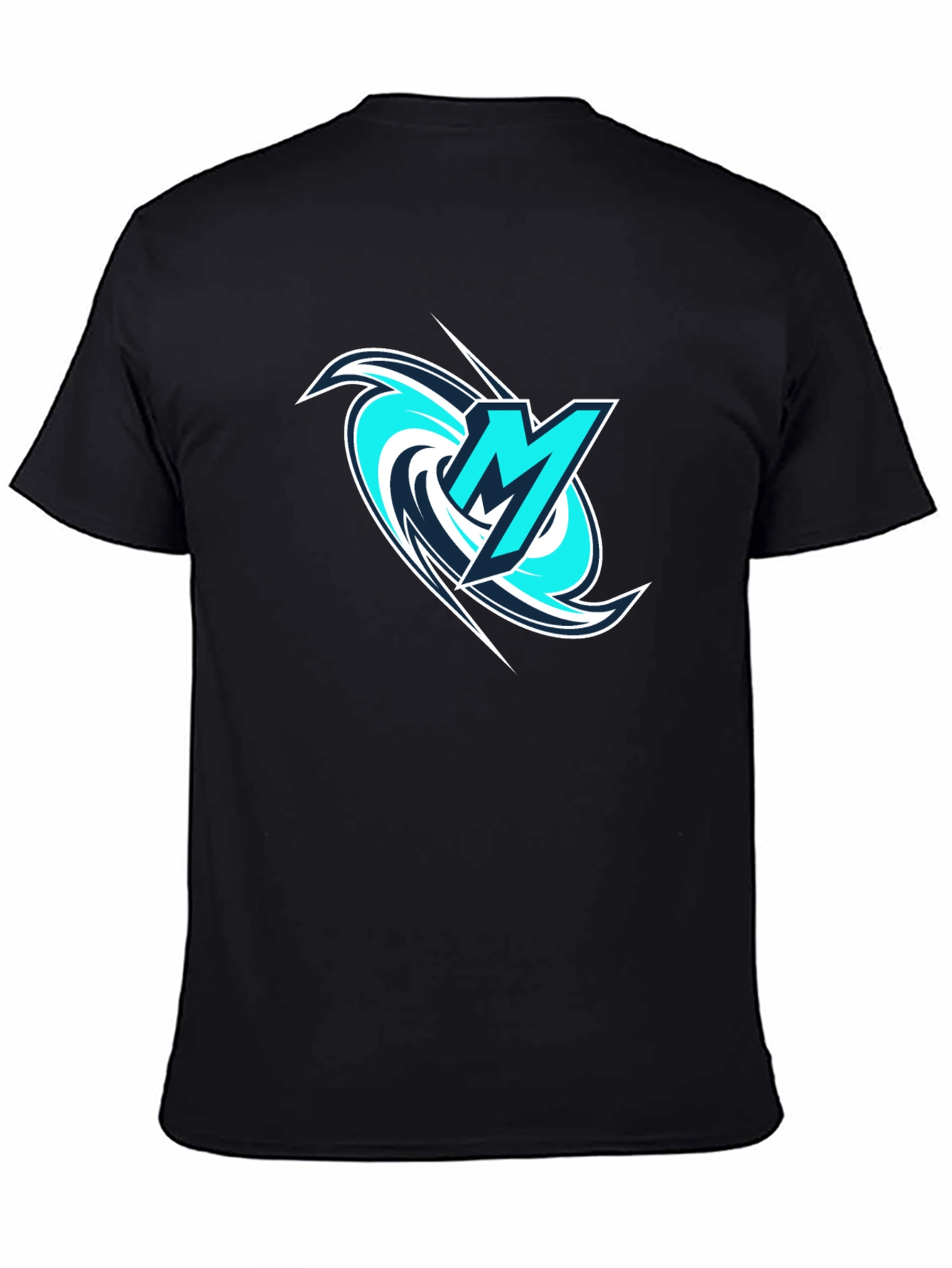 Mens Black Tee with Stylish M Logo