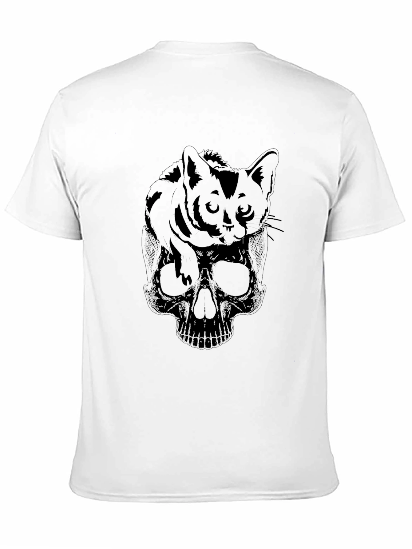 Cat Skull Graphic T-Shirt - Dark Humor Tee