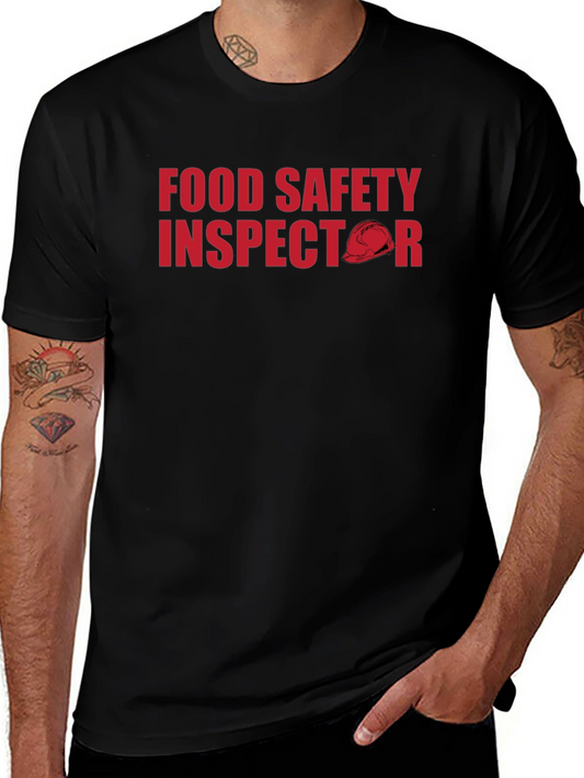 Food Safety Inspector T-Shirt - Red Print on Black