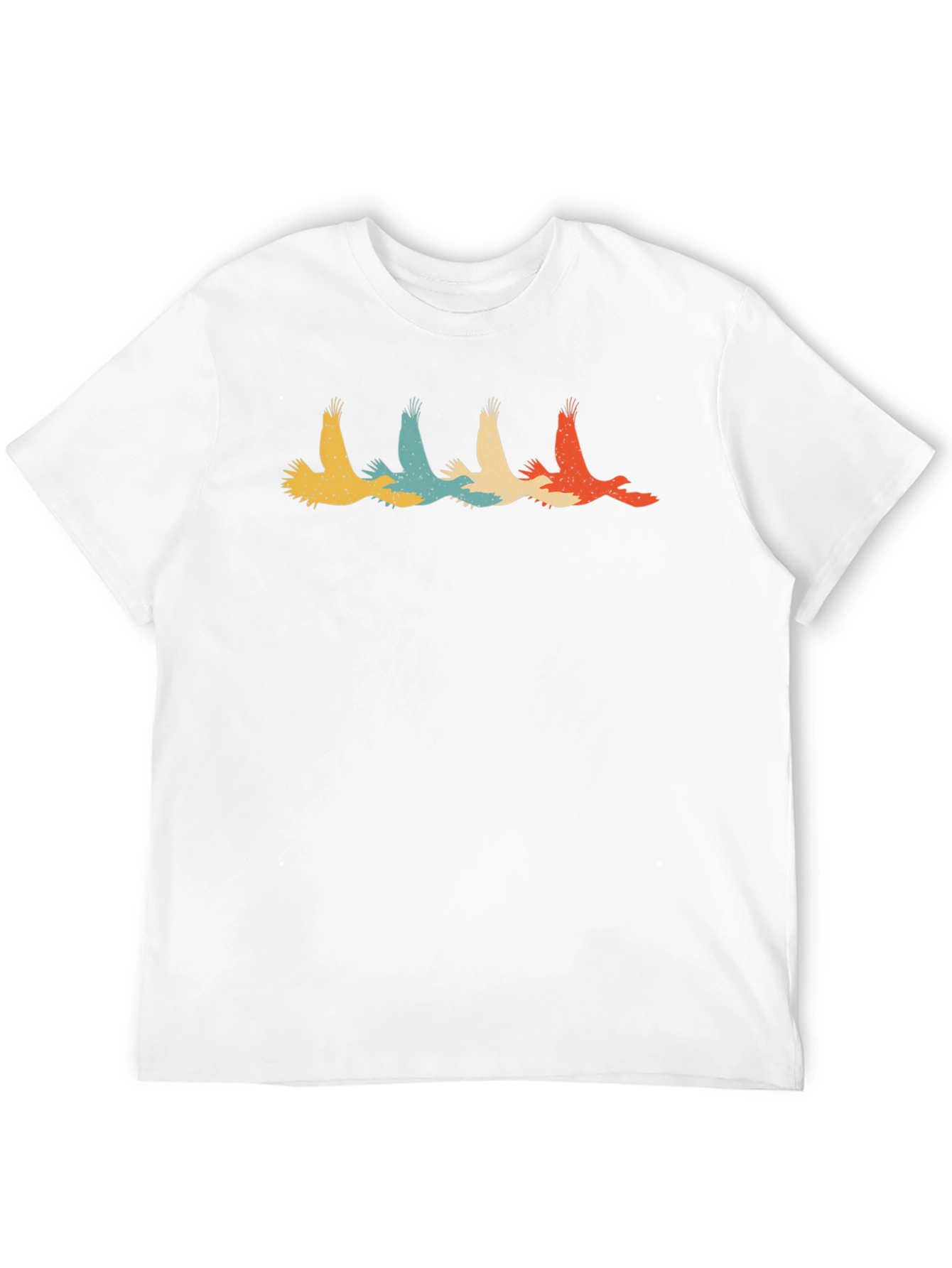 Retro Flying Bird Graphic Black T-Shirt