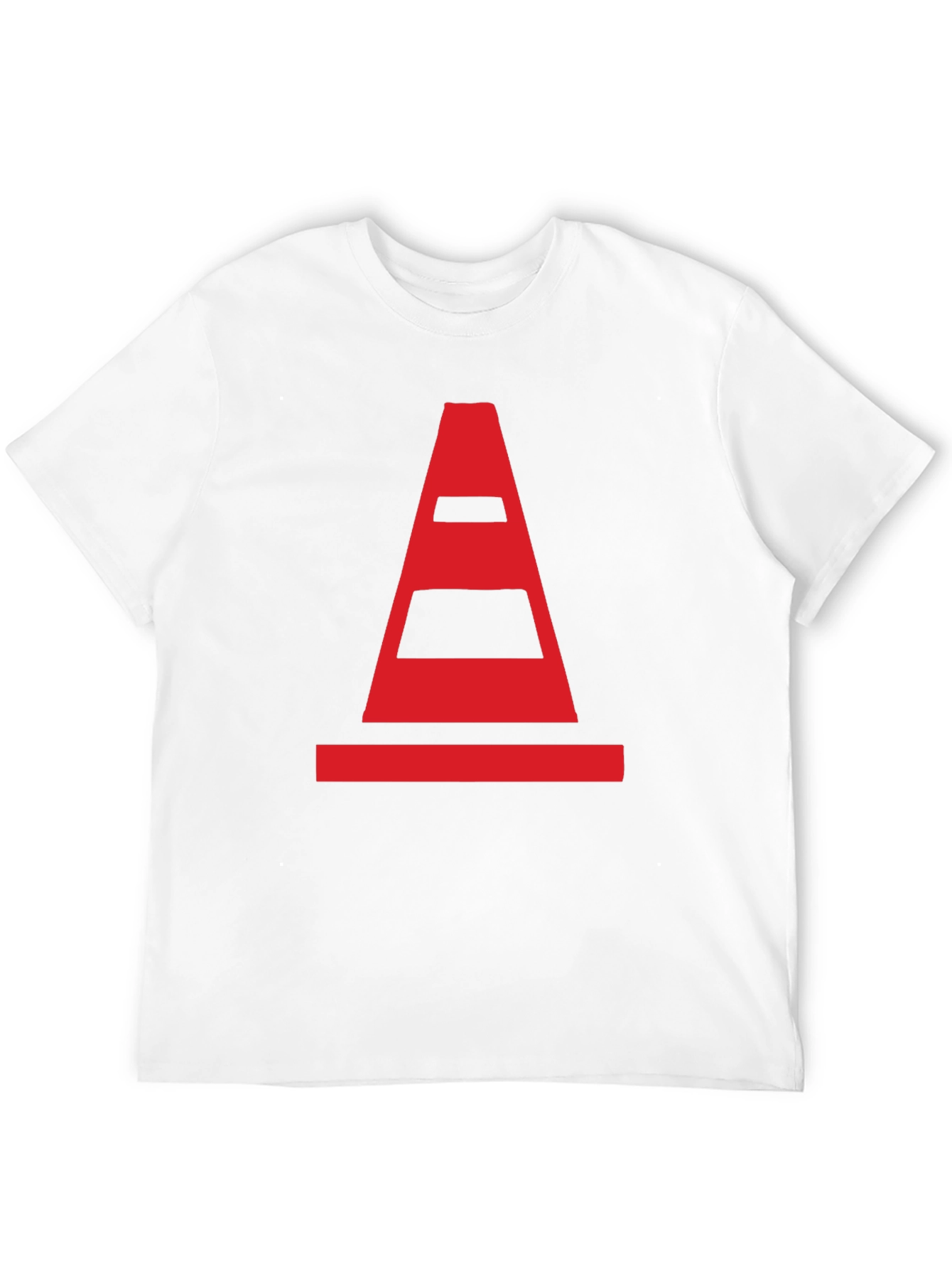 Traffic Cone Graphic Tee - Black Cotton Casual Shirt